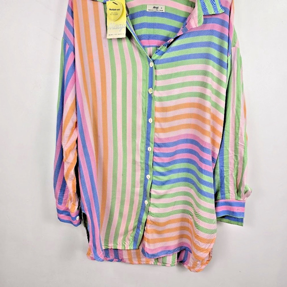 Maaji Dreambound Striped Shirt Medium Beach Resort Cover-Up - Picture 11 of 16